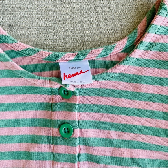 Girls Hanna Andersson peach and green colored sweater dress SZ 130 cm - Picture 2 of 2